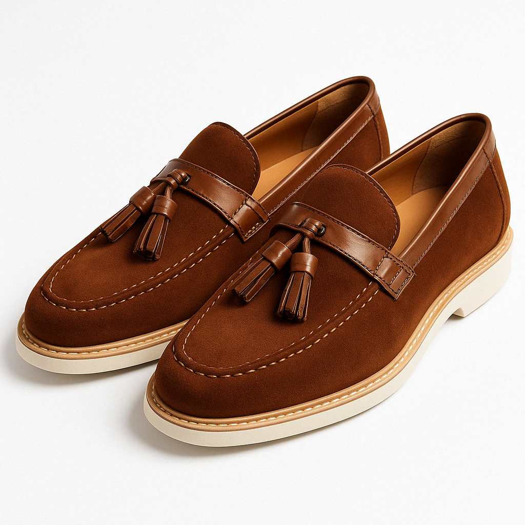 Luxury Leather Tassel Slip On Shoes