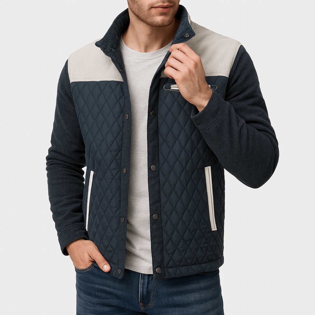 Warm Quilted Knit Mens Jacket