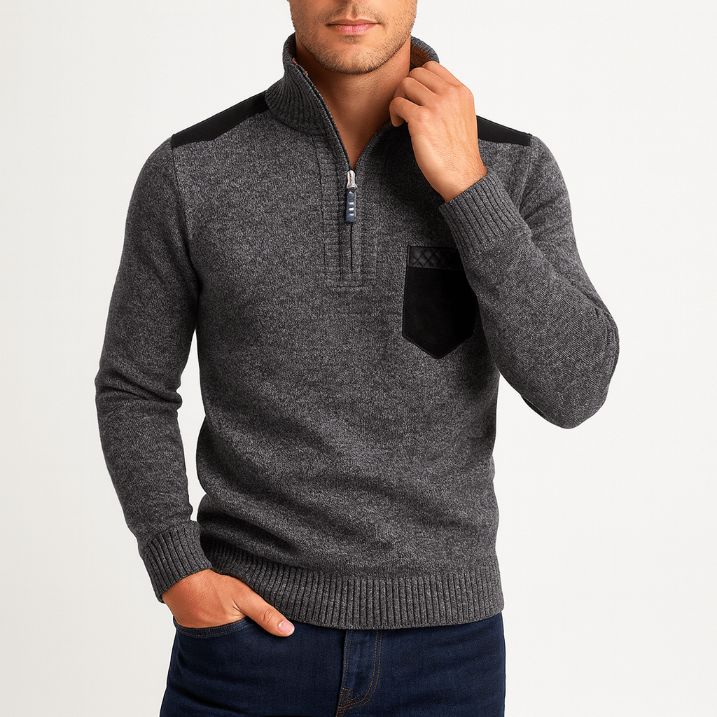 Soft Men's Cashmere Blend Polo Sweater