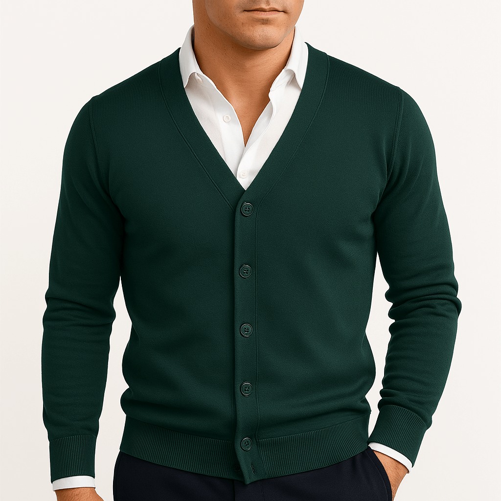 Men's Fit V-Neck Sweater Cardigan