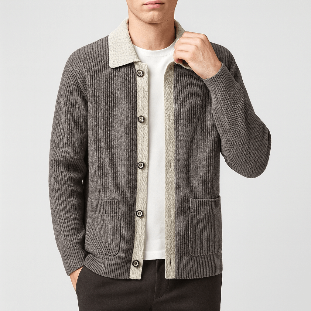 Men's Color Block Knitted Sweater