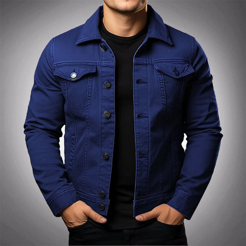Fitted Blue Jeans Jacket for Men