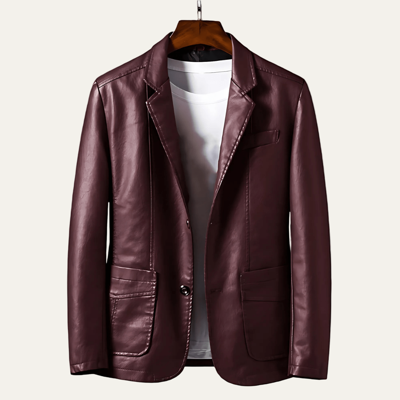 Classic Formal Two Button Leather Jacket