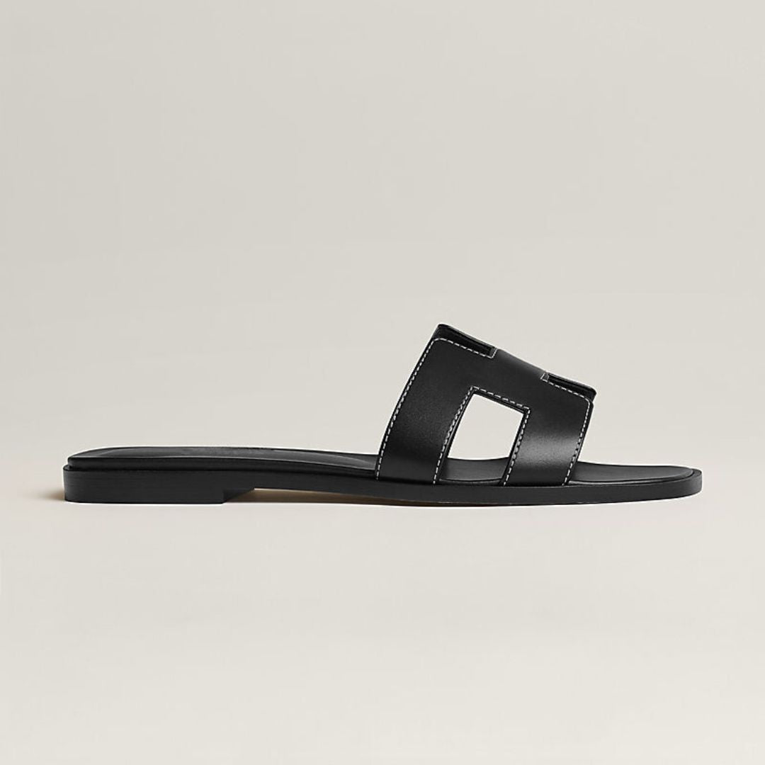Classic White Leather Sandals With Wooden Heel