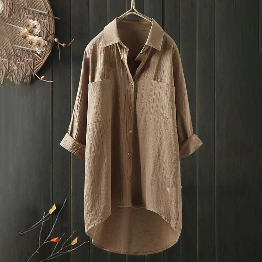 Relaxed Fit Ladies Classic Button Shirt