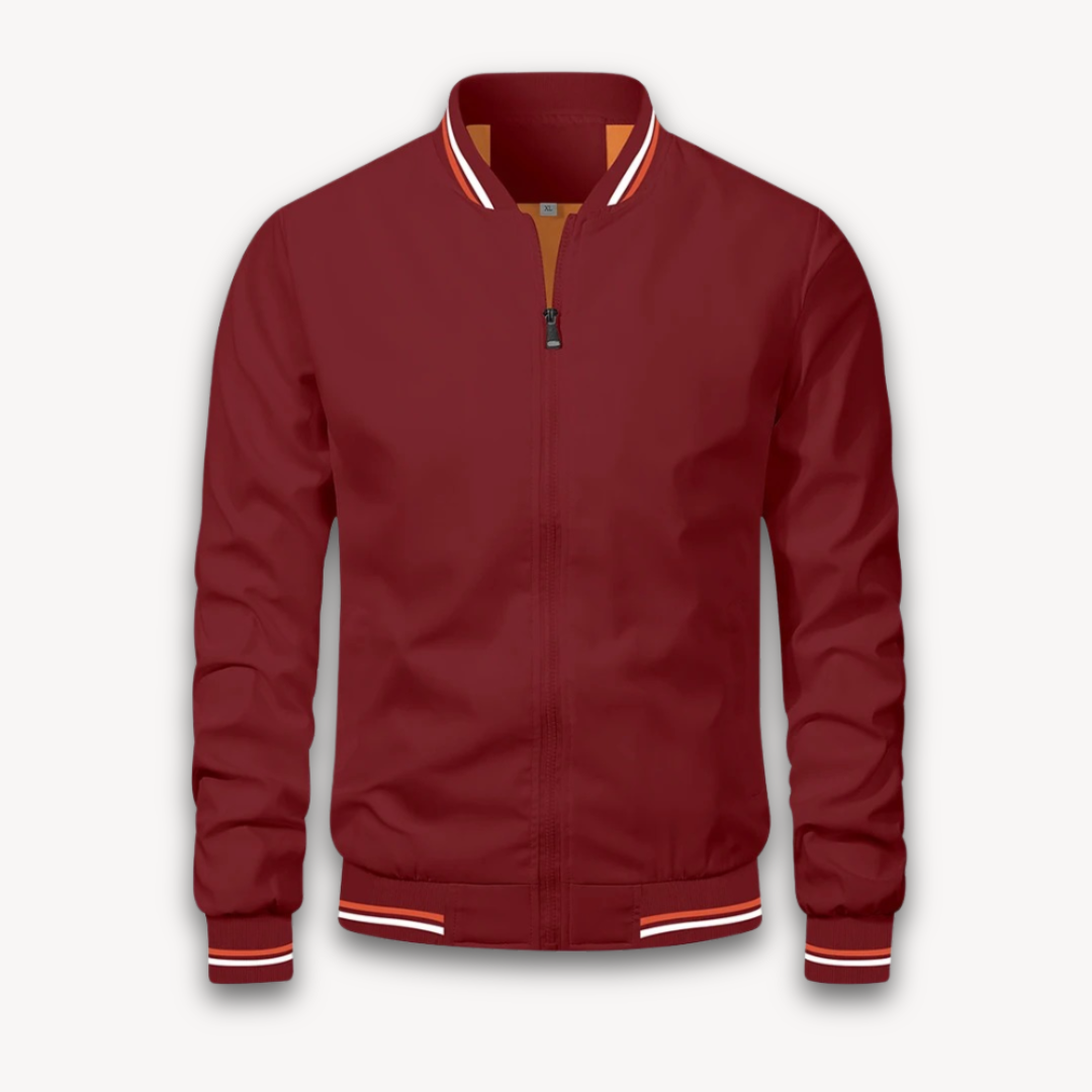 Simple Stripe Edge Mens Bomber Jacket