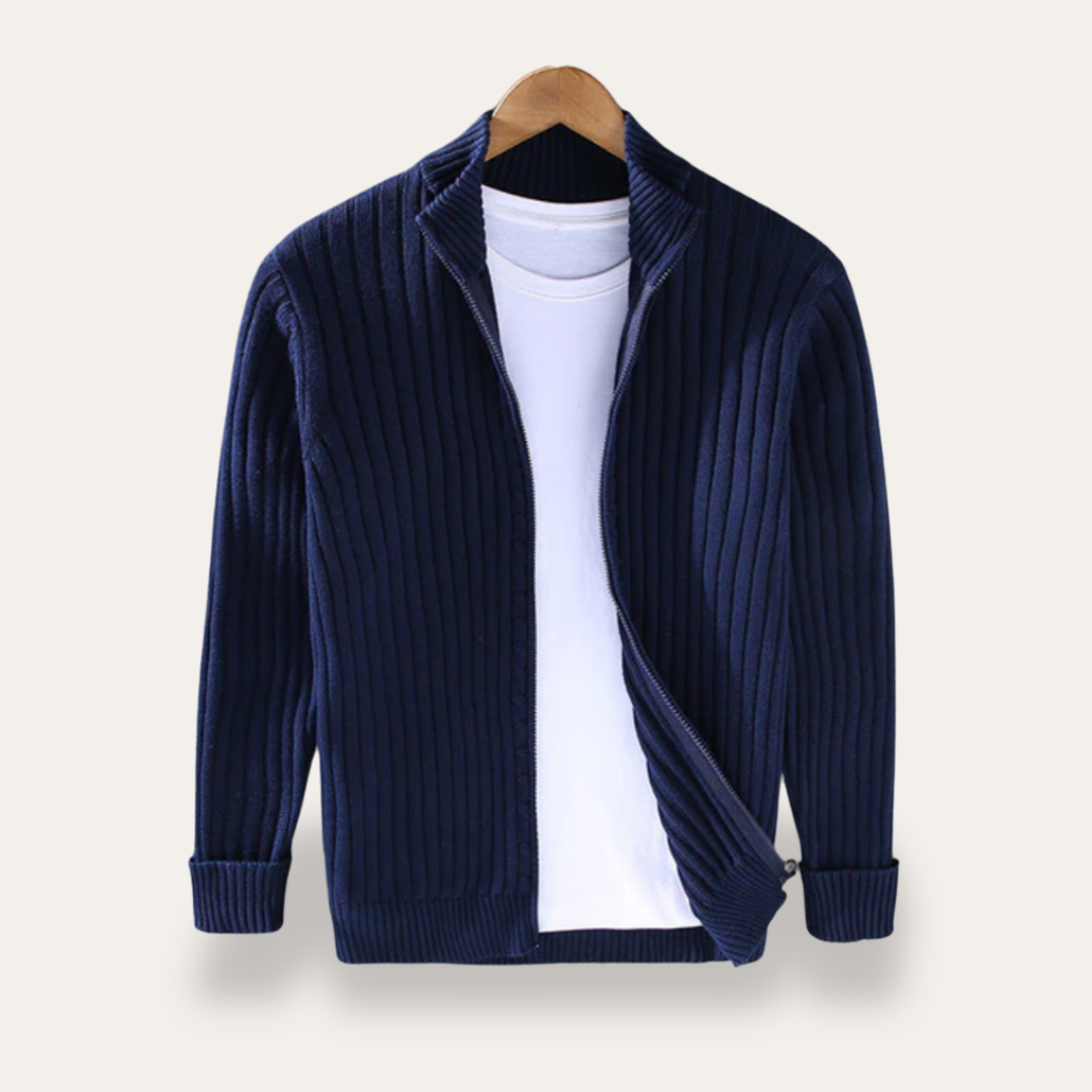 Men's Relaxed Fit Crew Neck Sweater Cardigan