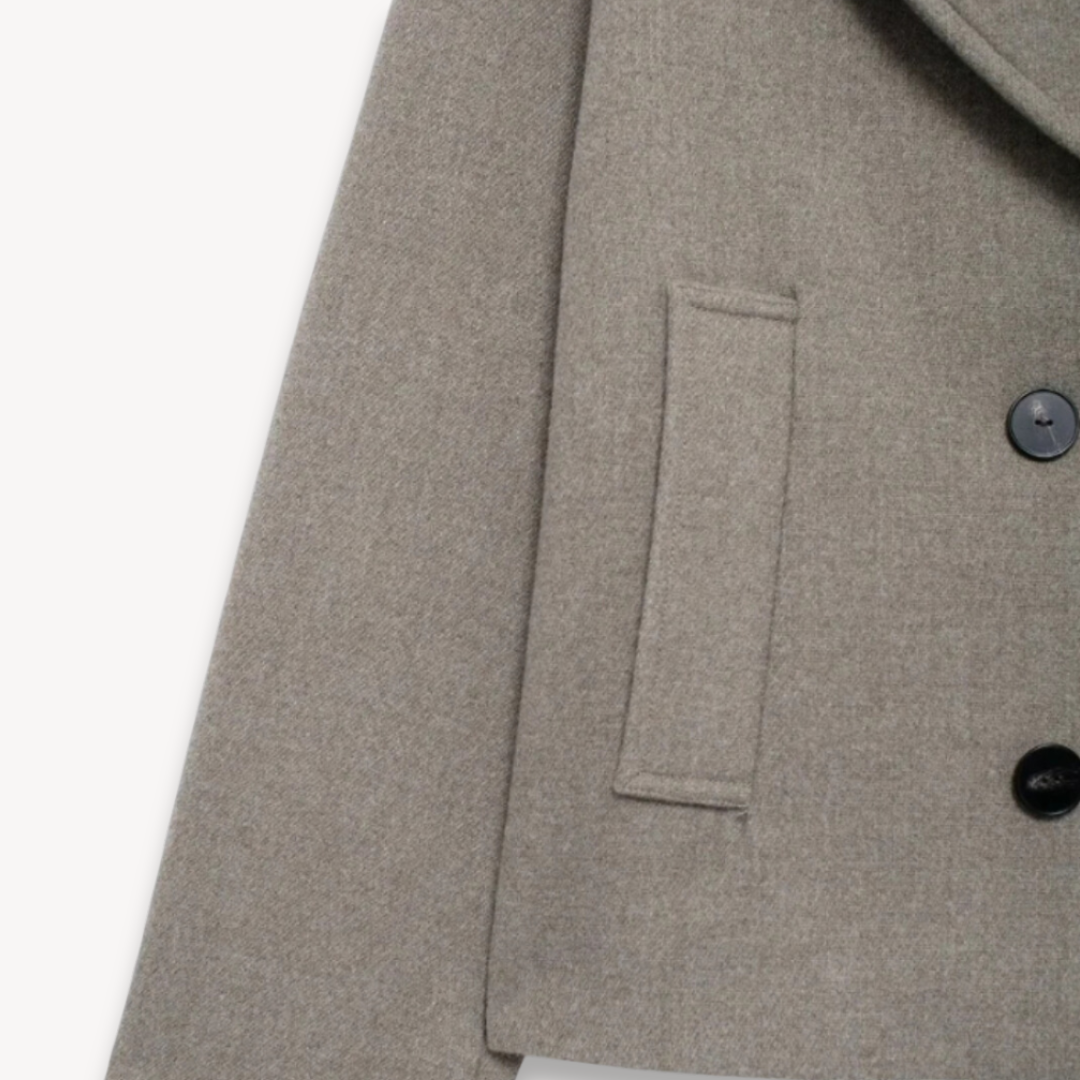 Classic Ladies Double Breasted Wool Overcoat