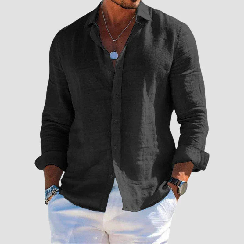 Relaxed Fit Soft Cotton Long Sleeve Shirt