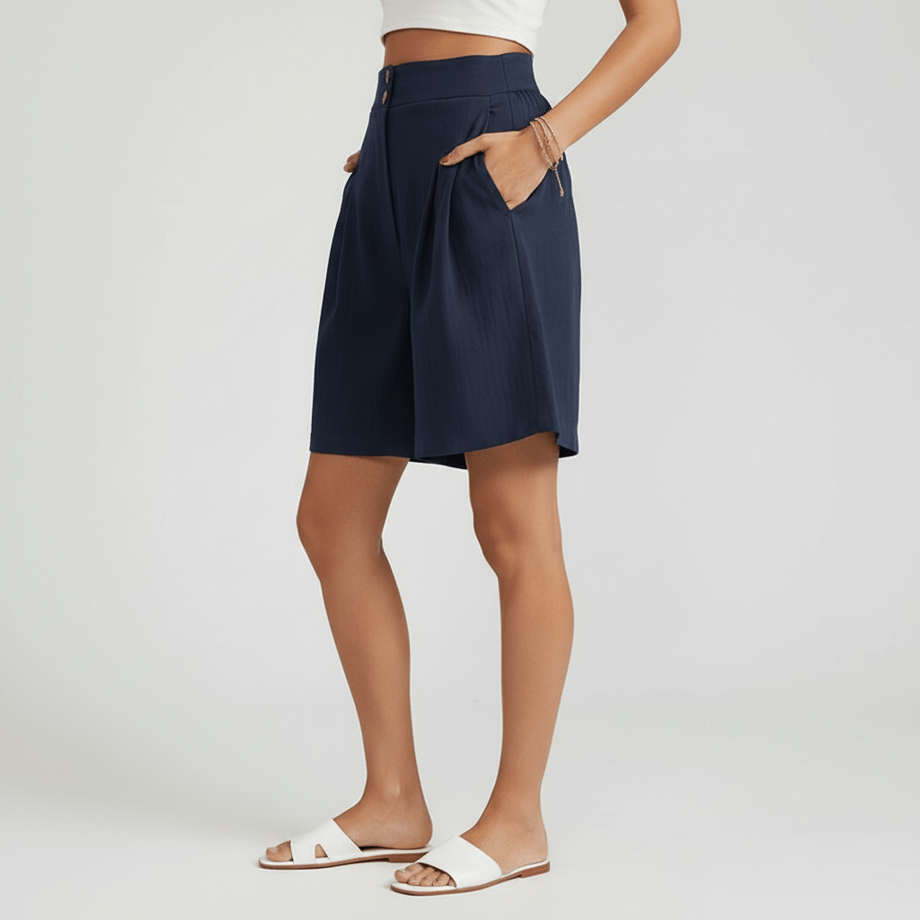 Elegant High Waisted Shorts Flowy Wide Leg Design