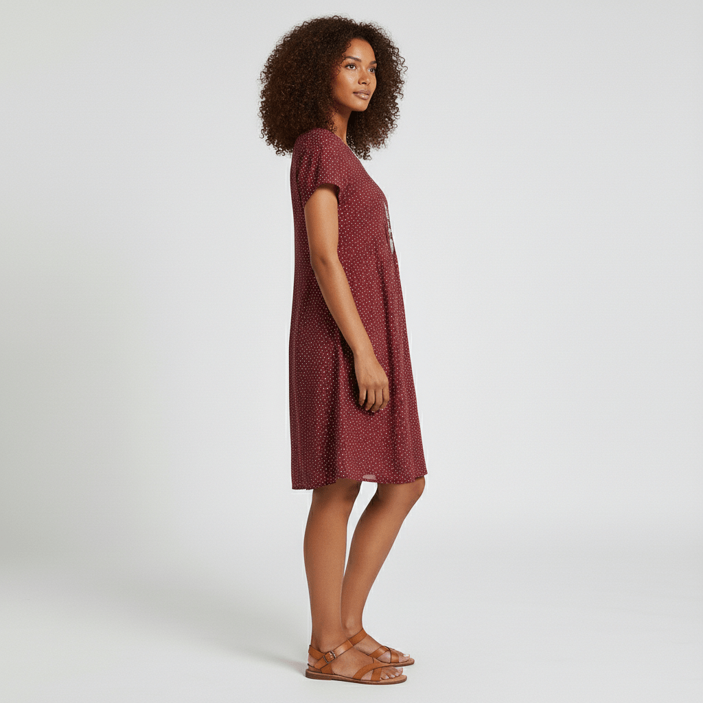 Pretty Floral Knee Length Summer Dress