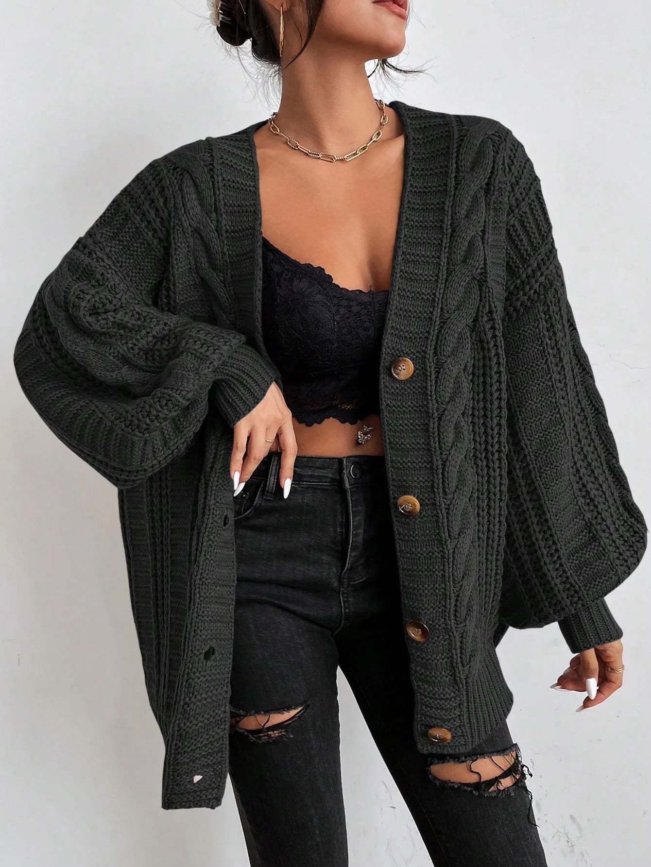 Soft Women's Oversized Knitted Cardigan Sweater