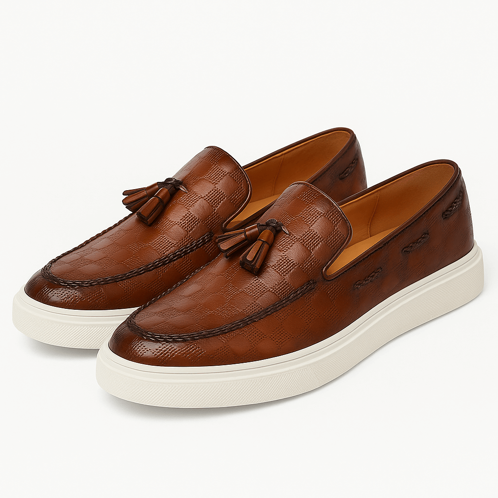 Stylish Brown Leather Loafers Shoes