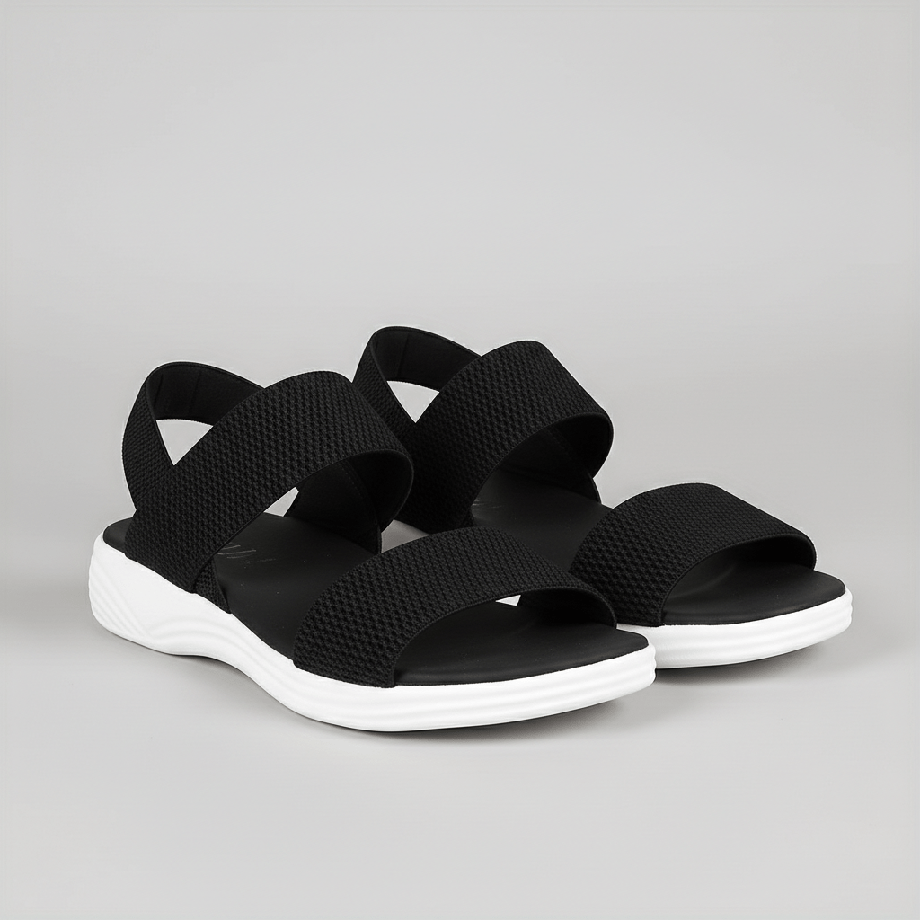 Comfortable Slip On Wedge Sandals with Elastic Straps