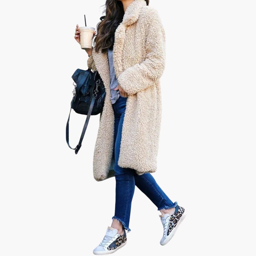 Soft Synthetic Fur Women's Parka Coat
