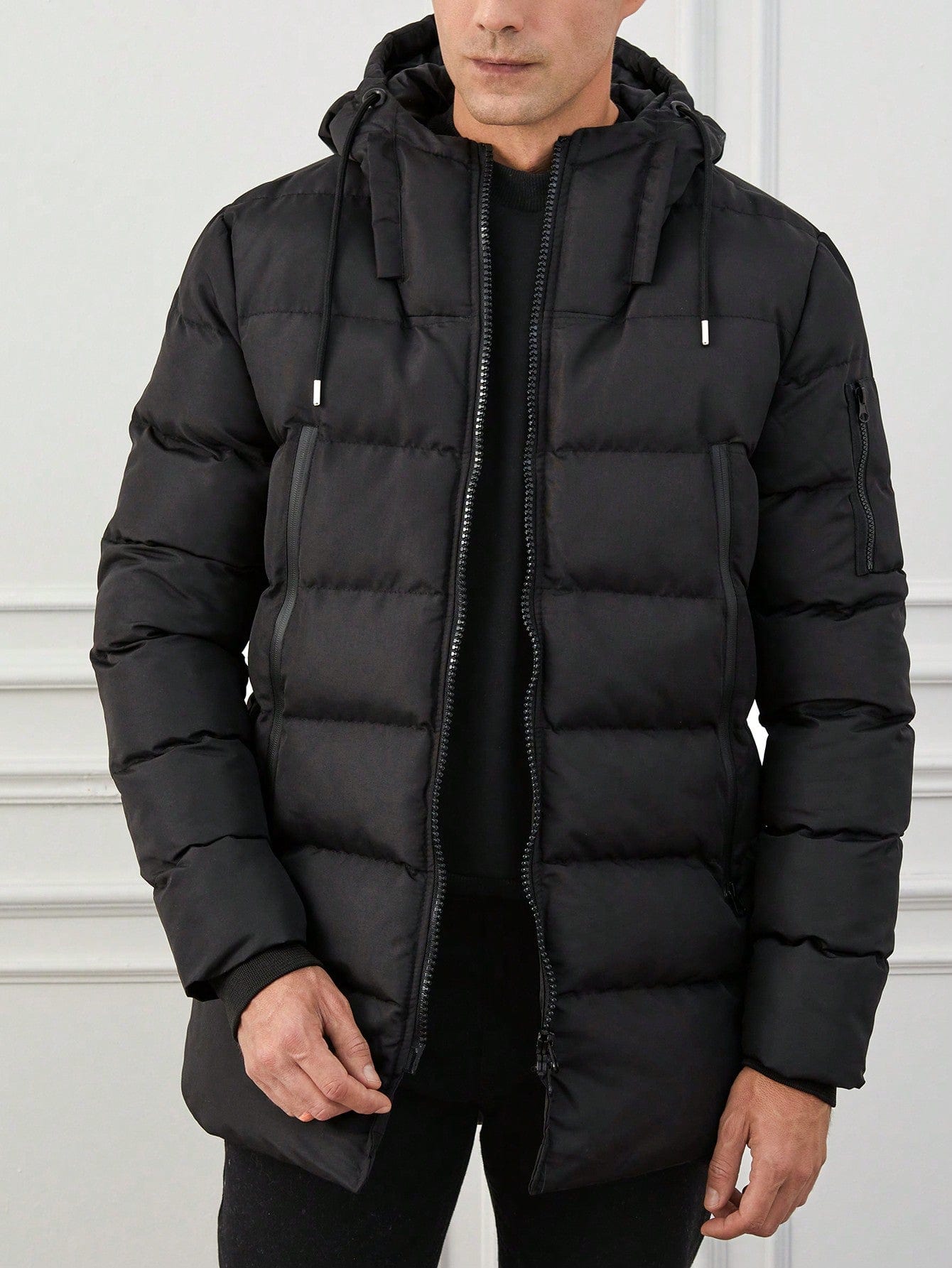 Insulated Black Padded Down Jacket - OutfitLondon
