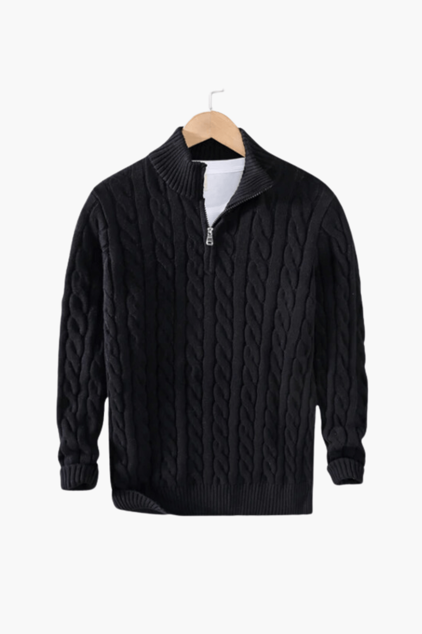 Santoni - Men's Cable Knit Half Zip Sweater