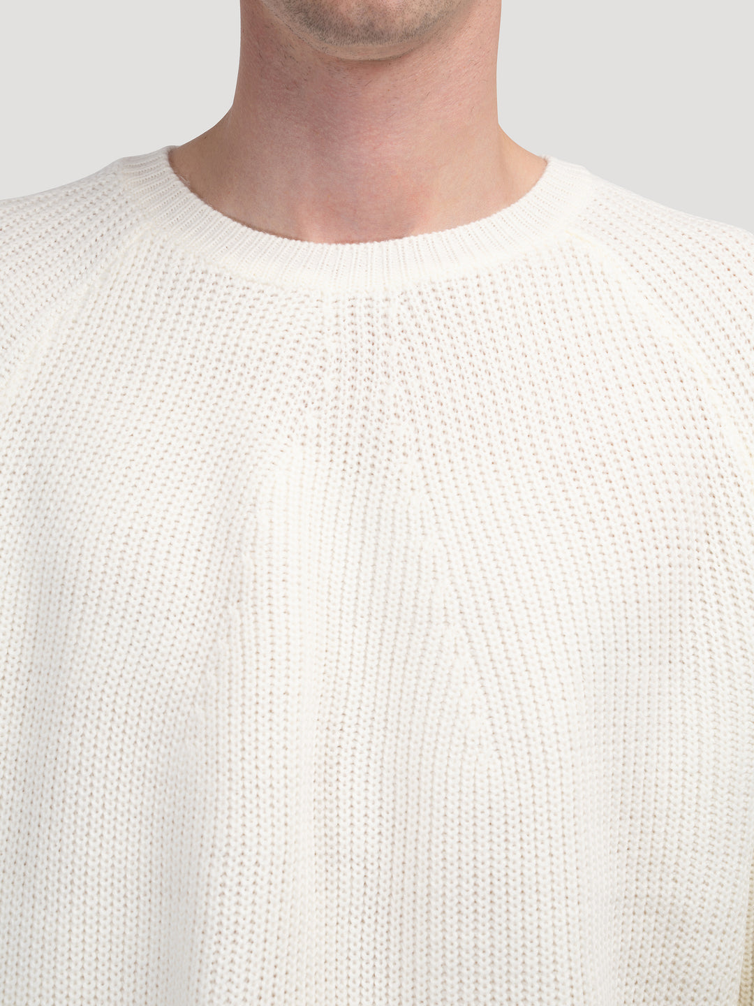 Classic Fit Crew Neck Knit Sweater Green for Men