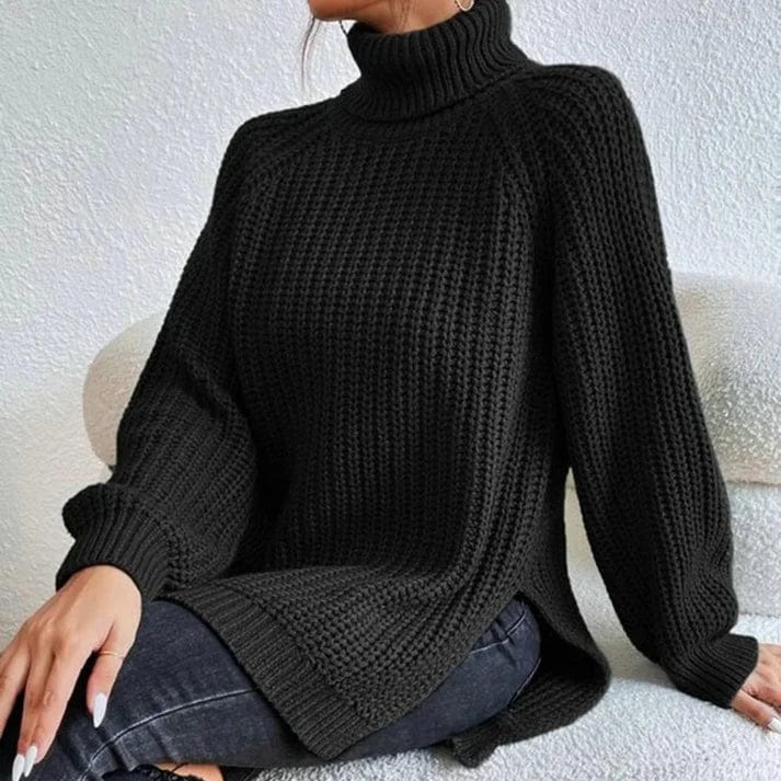 Chic Ladies' High Neck Knit Sweater