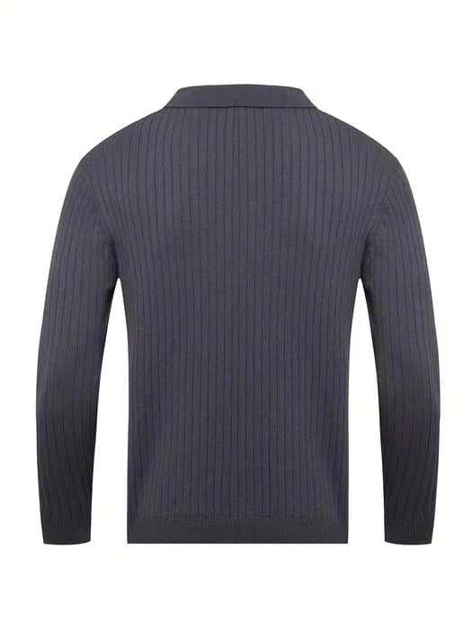 Classic Fit Textured Polo Neck Sweater