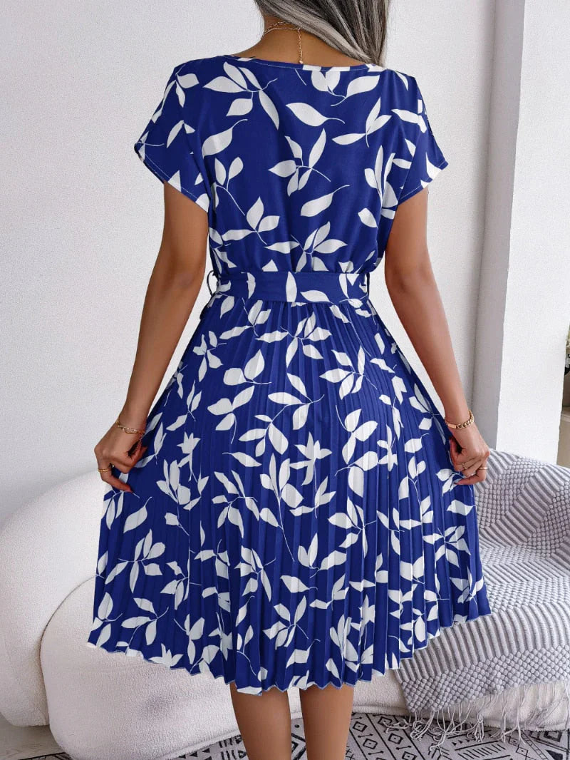 Margot Dress | Women's Blue Printed Midi Dress