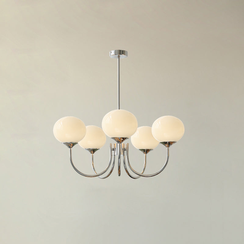 Elegant Crystal Chandelier With Pink Glass Shades