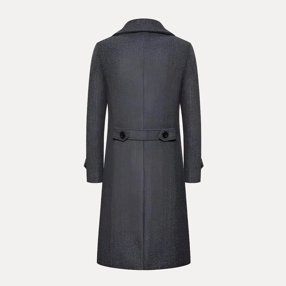 Men's Wool Double-Breasted Trench Coat