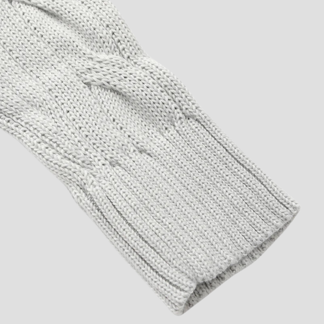 Thick Cable Knit Quarter Zip Sweater for Men