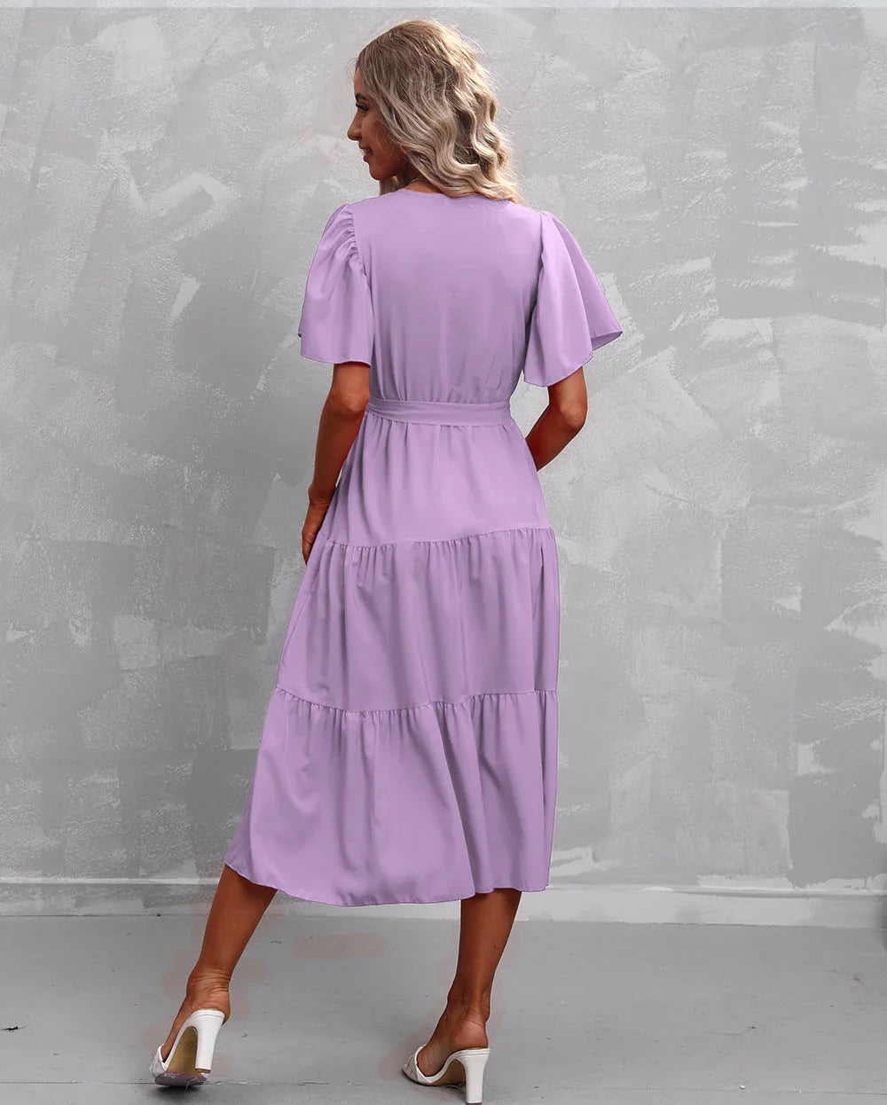 Mela Dress | Women's V Neck Swing Midi Dress