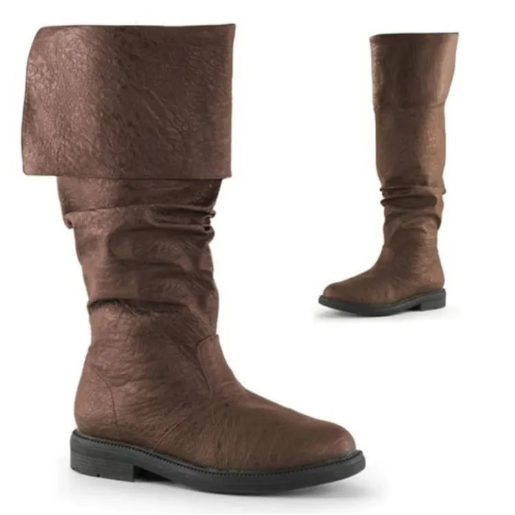 Tall Men's Leather Knee High Boots