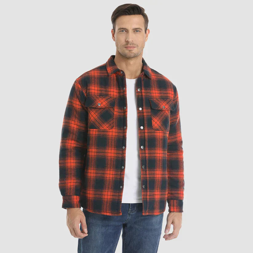 Warm Plaid Flannel Lumberjack Jacket for Men