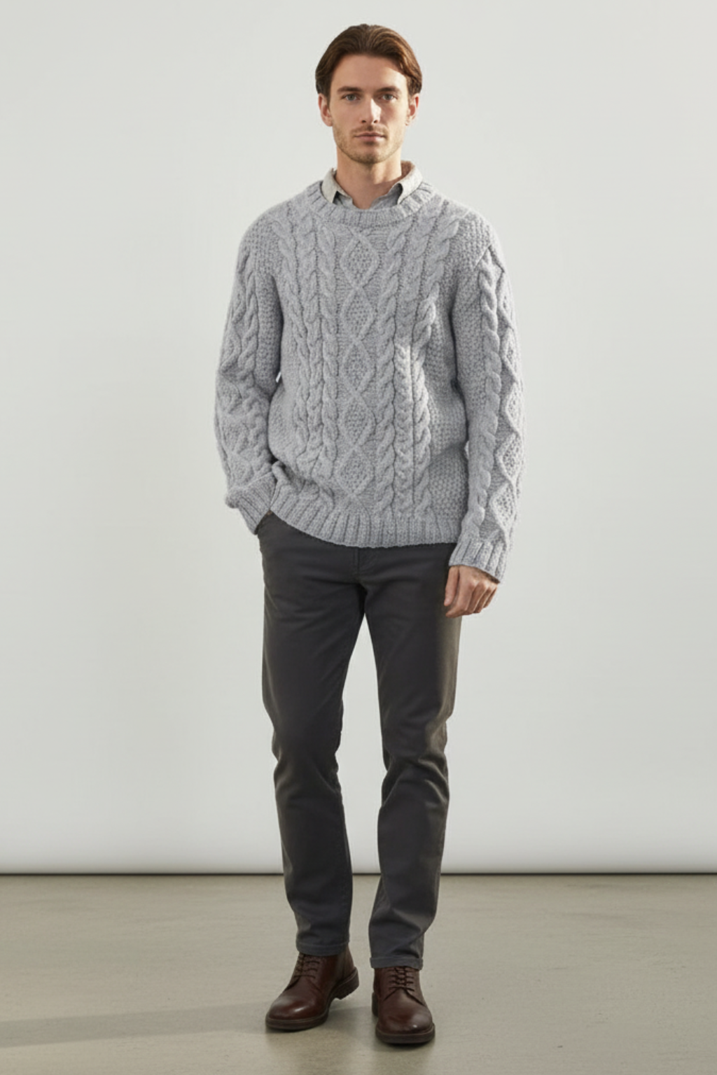 Big Mens Cozy Cable Knit Sweater