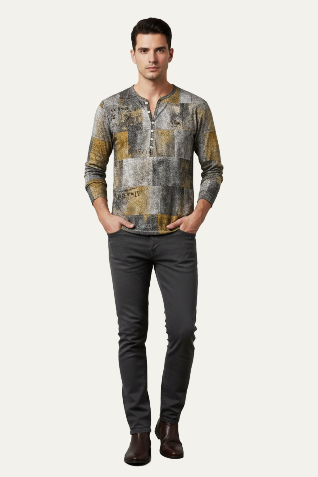 Stylish Graphic Long Sleeve Casual Shirt