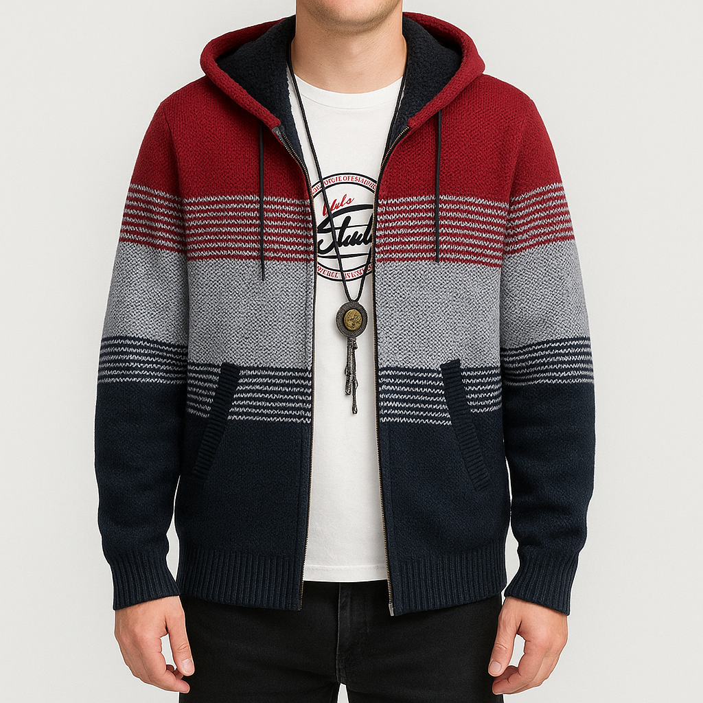 Cozy Mens Zip Up Hoodie Sweater