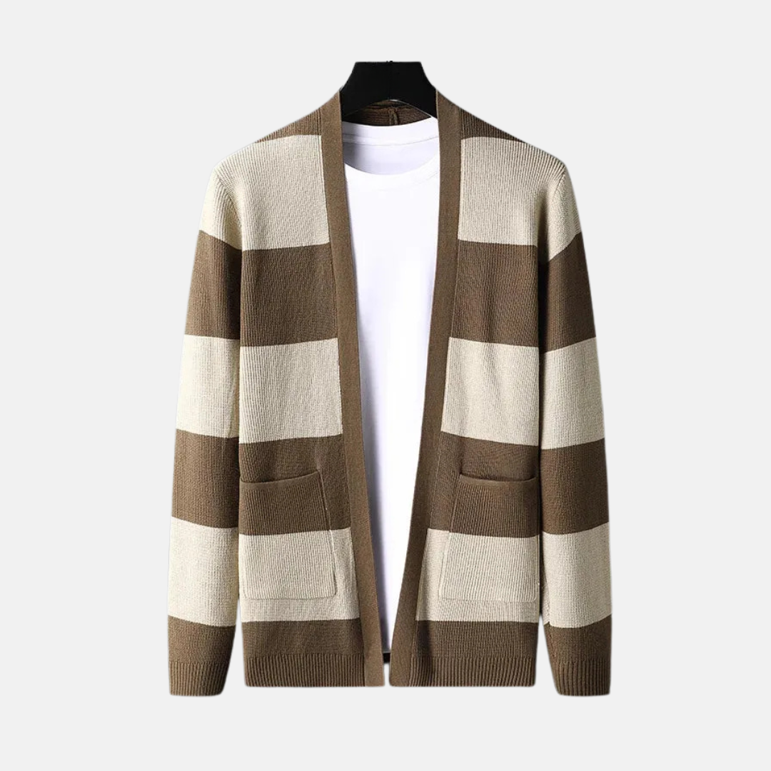 Classic Stripe Open Cardigan Sweater
