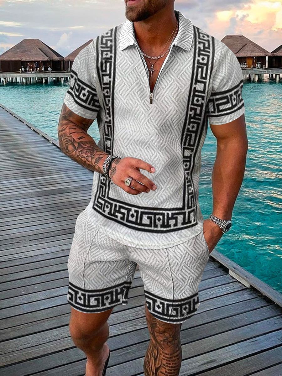 Relaxed Fit Mens 2 Piece Golf Shorts Set