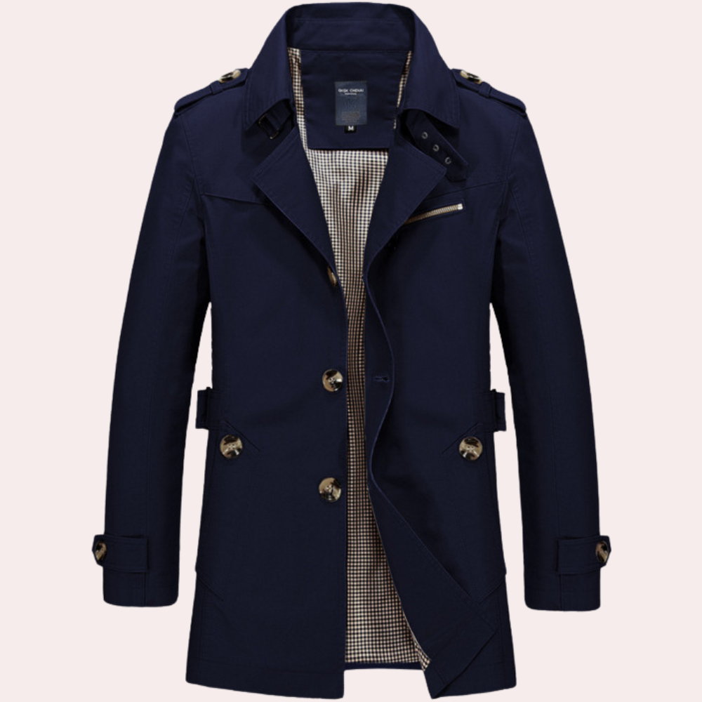 Timeless Waterproof Long Trench Coat for Men