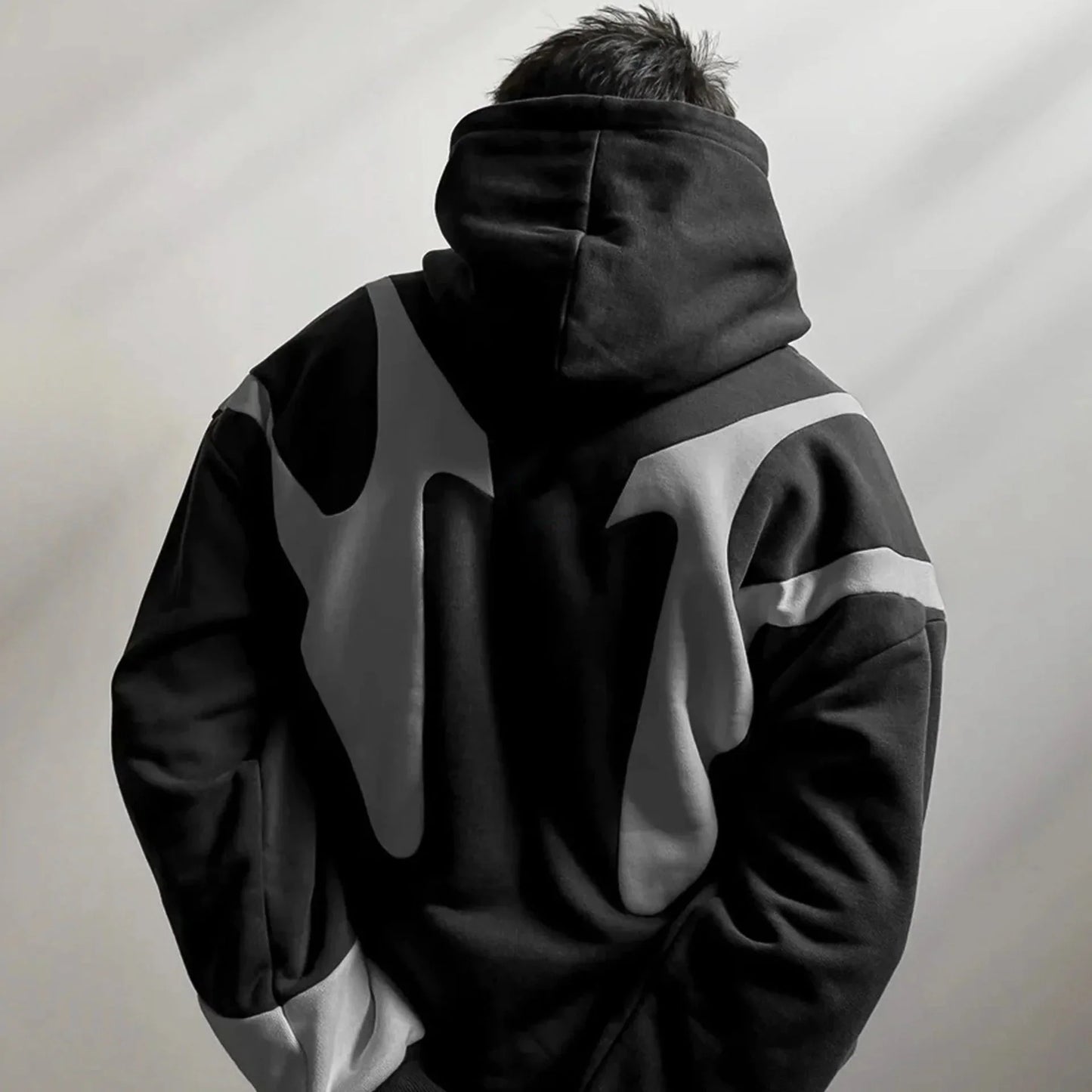 Relaxed Fit Men's Graphic Hoodie Cotton Sweater