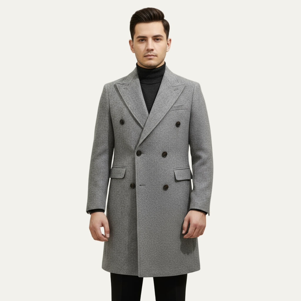 Classic Fit Wool Blend Long Coat