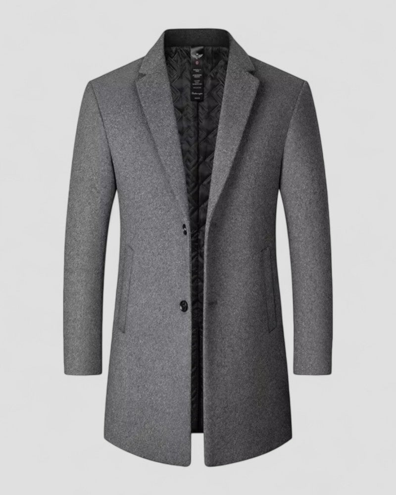Classic Fit Quilted Men's Long Coat