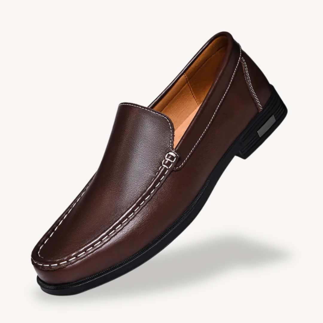 Classic Leather Slip On Loafers
