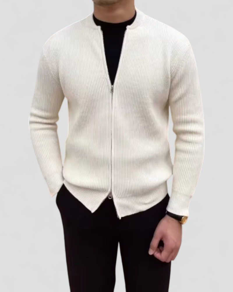 Classic Crew Neck Zipper Sweater