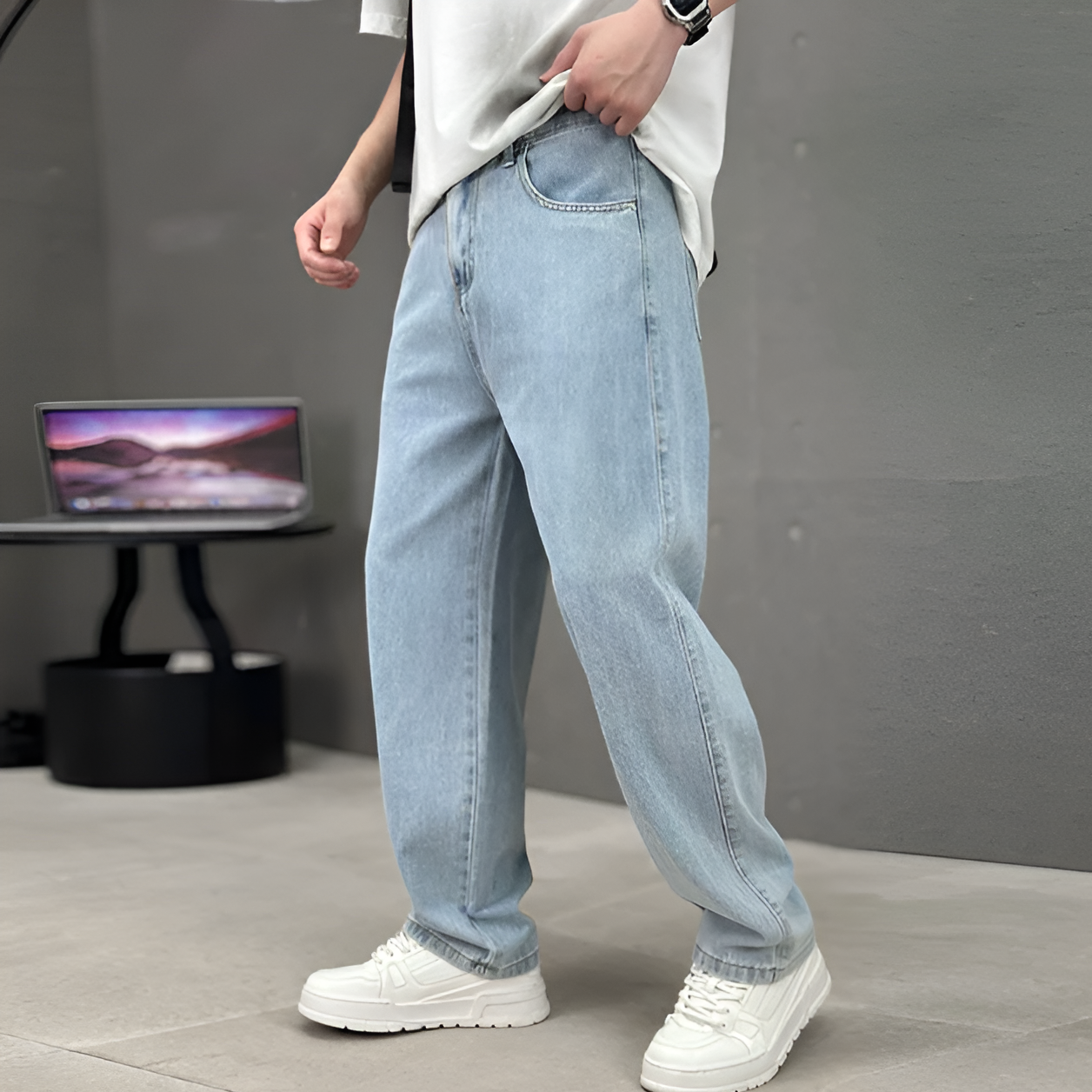 Regular Fit Straight Leg Mens Jeans