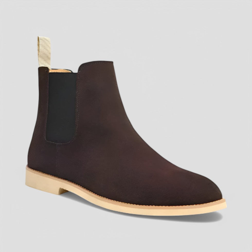 Luxury Suede Chelsea Boots Men's Smart Slip On Shoes