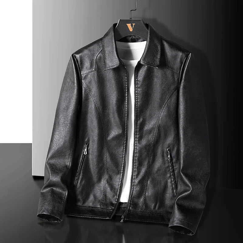 Classic Brown Leather Biker Jacket