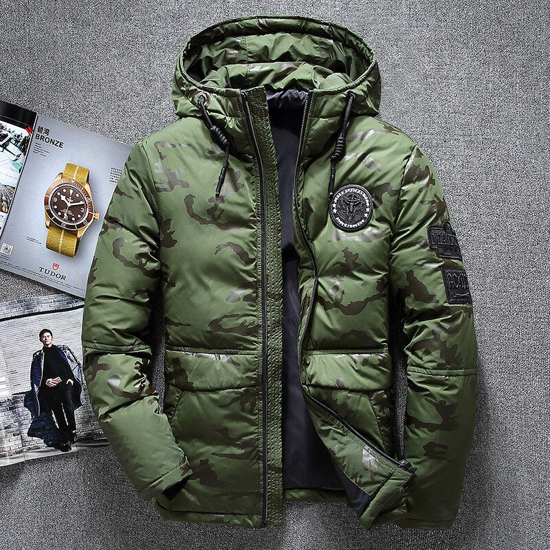 Warm Camo Winter Coat for Men