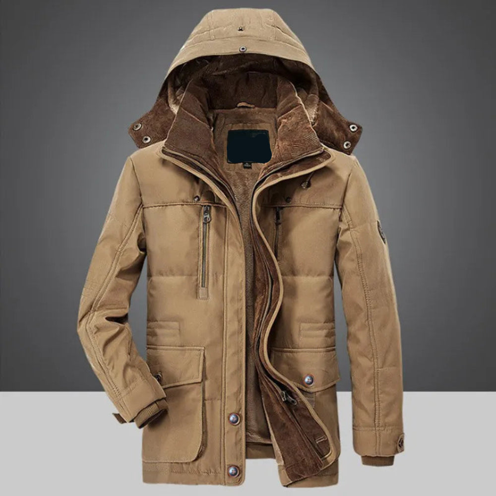 Thermal Water Resistant Men's Down Hooded Jacket Coat