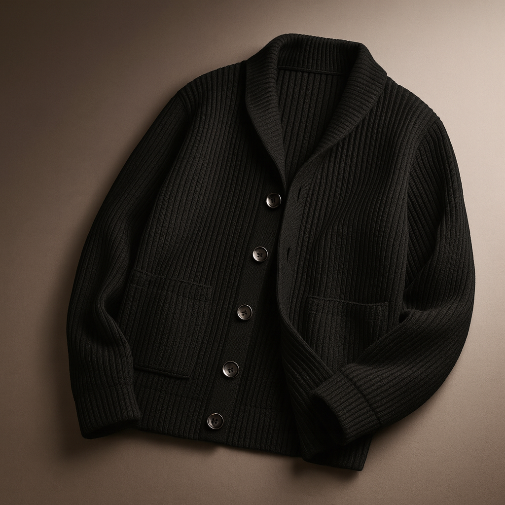 Classic Crew Neck Knit Cardigan Sweater