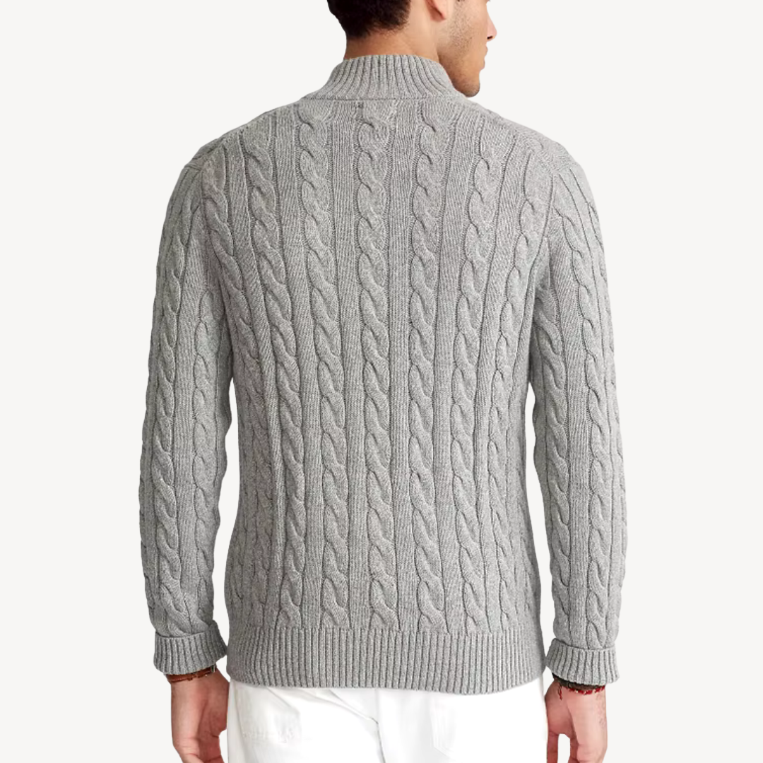 Classic Fit Knit Quarter Zip Sweater