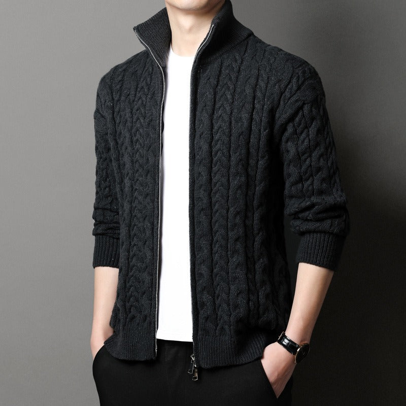 Cozy Oversized Cable Knit Sweater Jacket